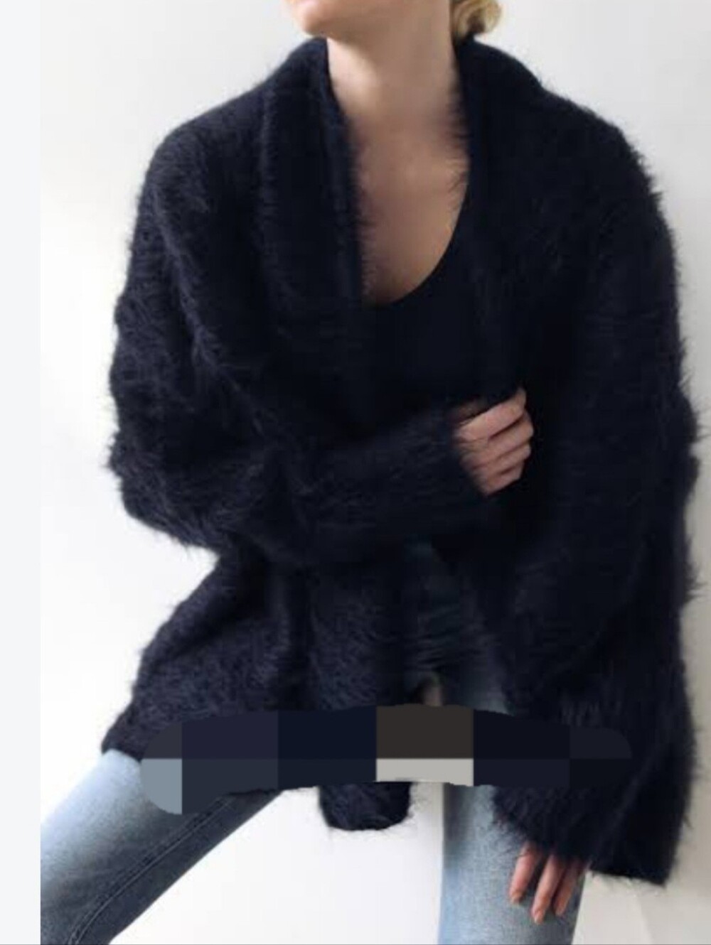 Mes Demoiselles Paris Mohair Blend Metallic Shimmering Knit Cardigan